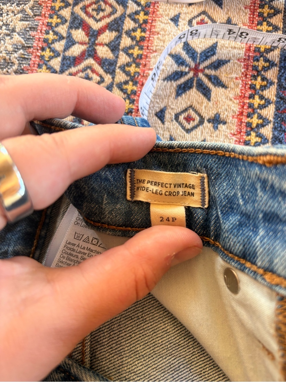 LIKE NEW Madewell The Perfect Vintage Wide Leg Crop Light Blue Denim Jeans 24P - Picture 12 of 12